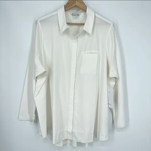 Athleta Off-White Urbanite Top Button Down 2X